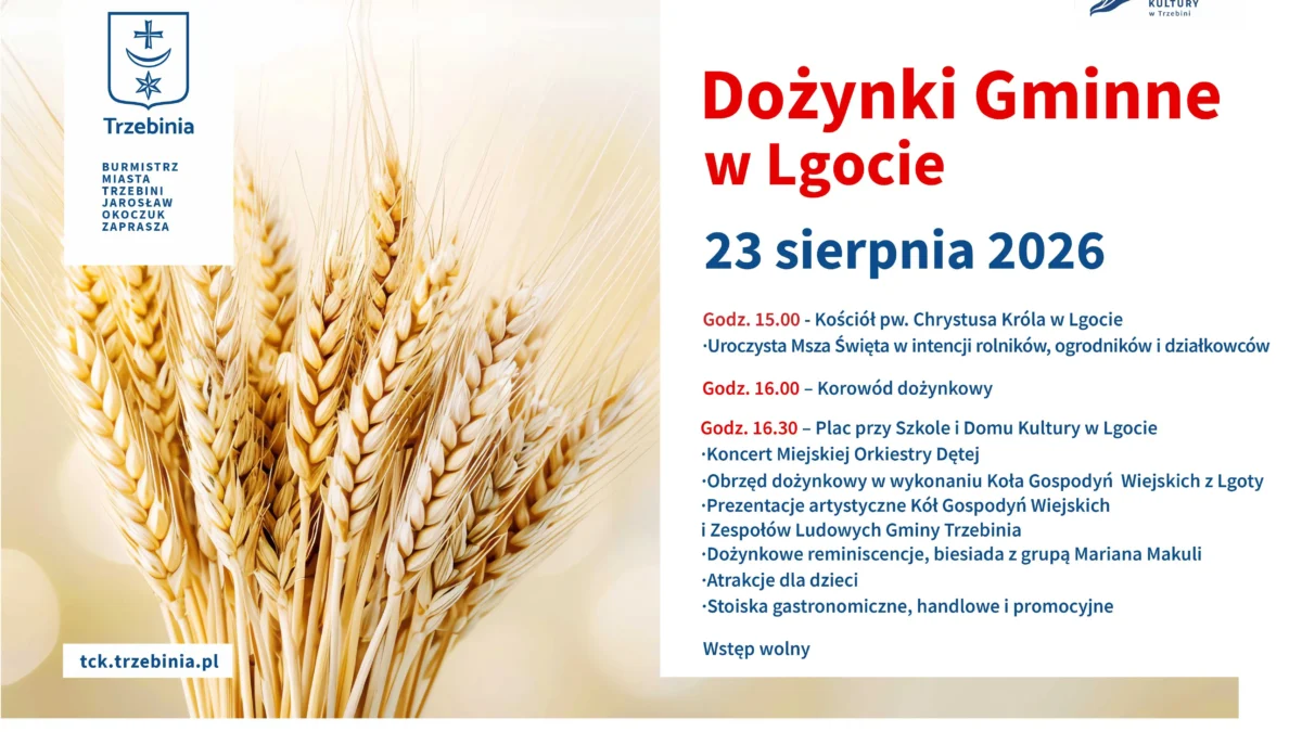 Dożynki Gminne 2026 w Lgocie – święto plonów i tradycji