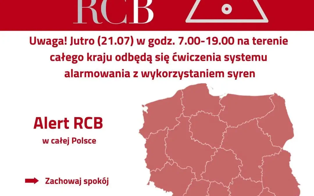 Ogólnopolskie ćwiczenia alarmowe ALARM-2026 już we wtorek 21 lipca