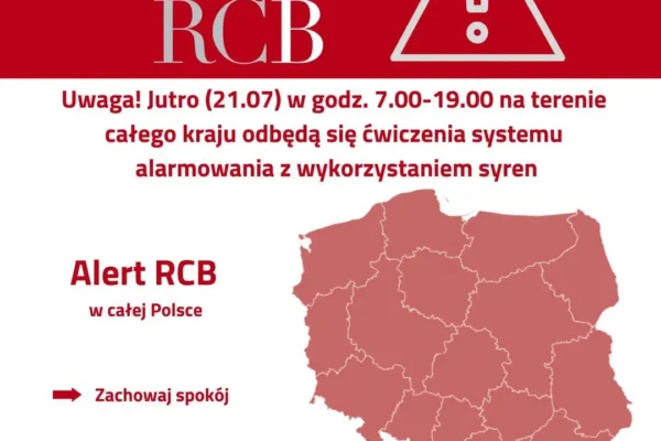 Ogólnopolskie ćwiczenia alarmowe ALARM-2026 już we wtorek 21 lipca