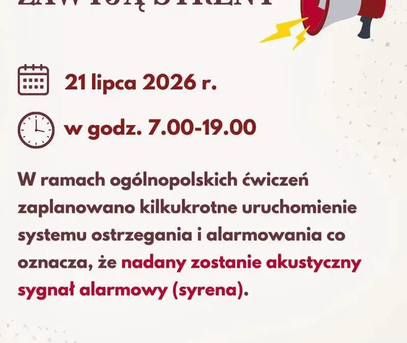 Ogólnopolski test syren alarmowych 21 lipca – sprawdź, co oznaczają sygnały
