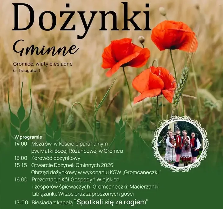 Dożynki Gminne 2026 w Gromcu – tradycja, muzyka i dobra zabawa