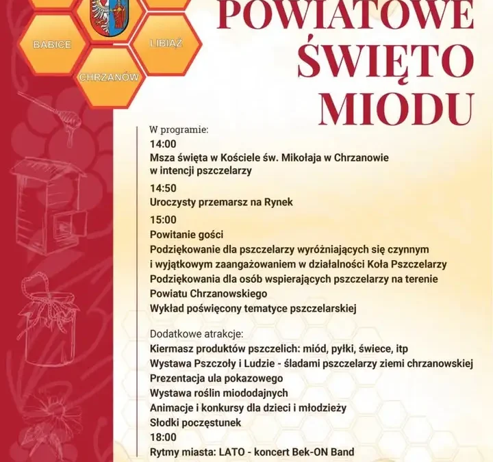 Powiatowe Święto Miodu już 9 sierpnia na chrzanowskim Rynku