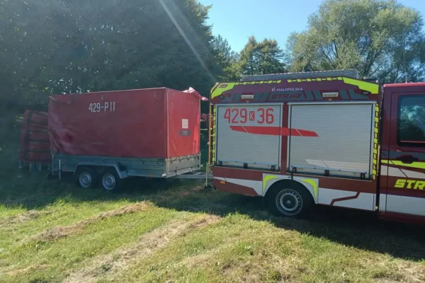 Pożar traw i wsparcie obozu MDP – działania OSP Libiąż