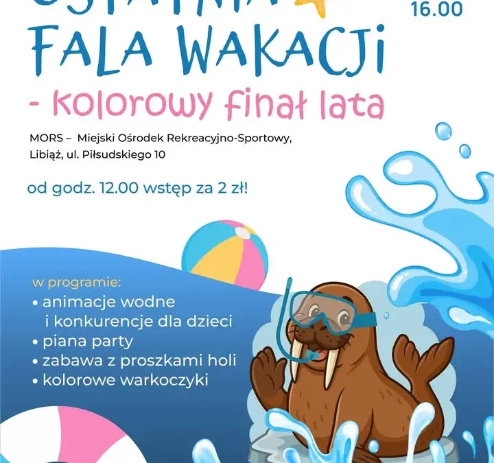 Kolorowy finał lata na basenie w Libiążu – piana party i animacje dla dzieci