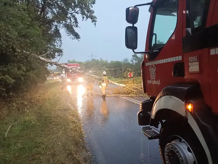 Silny wiatr i ulewy: strażacy z OSP Libiąż interweniowali pięciokrotnie
