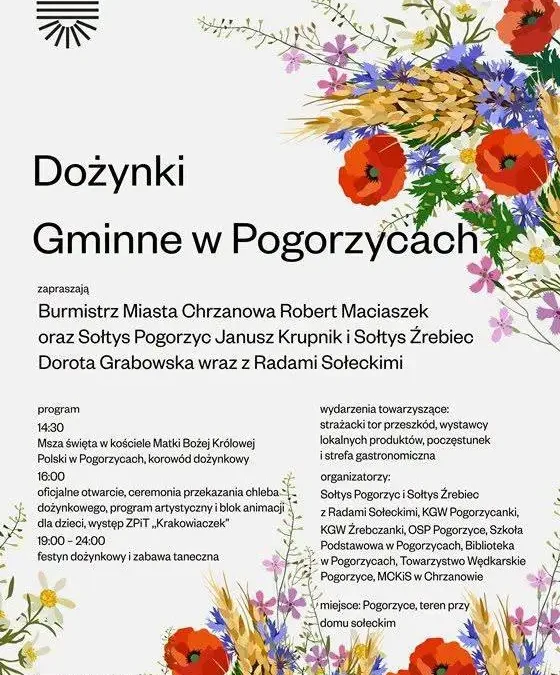 Dożynki Gminne 2026 w Pogorzycach – program i atrakcje