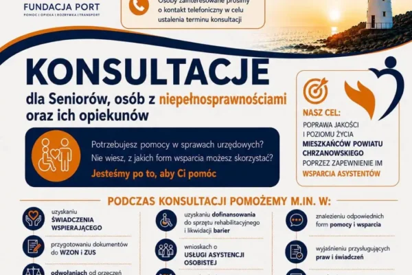 Bezpłatne konsultacje dla seniorów i osób z niepełnosprawnościami w Chrzanowie