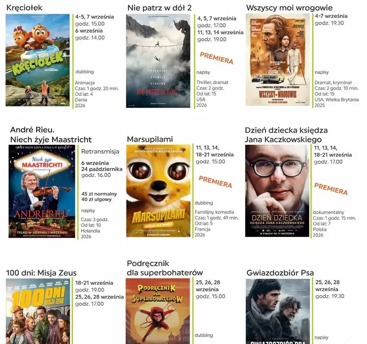 Wrześniowe seanse w Ale Kino w Libiążu – repertuar i ceny biletów