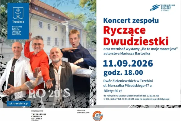Koncert Ryczących Dwudziestek i wernisaż w Dworze Zieleniewskich w Trzebini