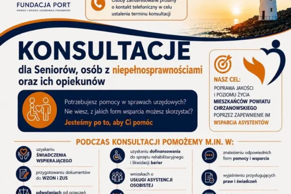 Bezpłatne konsultacje dla seniorów i osób z niepełnosprawnościami w Chrzanowie