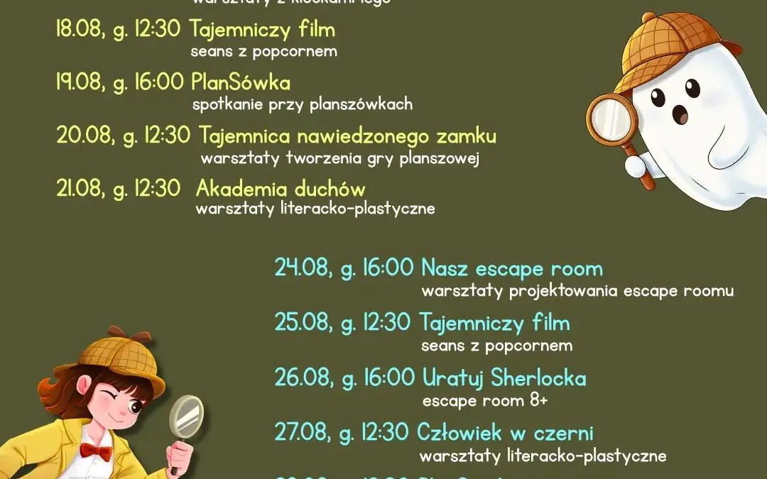Wakacyjne śledztwo w bibliotece – zapraszamy dzieci na detektywistyczne zajęcia
