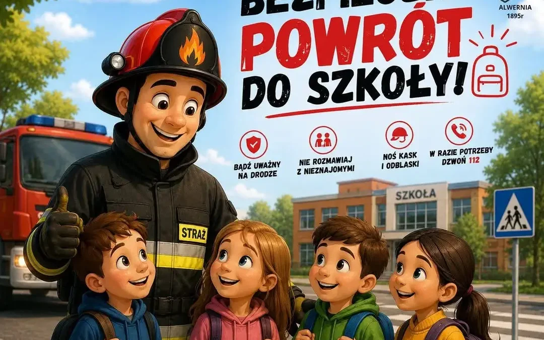 Bezpieczny powrót do szkoły – życzenia i zasady od strażaków z Alwerni