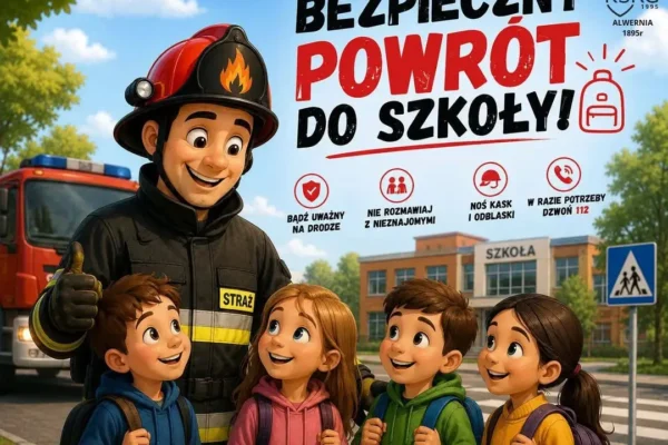 Bezpieczny powrót do szkoły – życzenia i zasady od strażaków z Alwerni