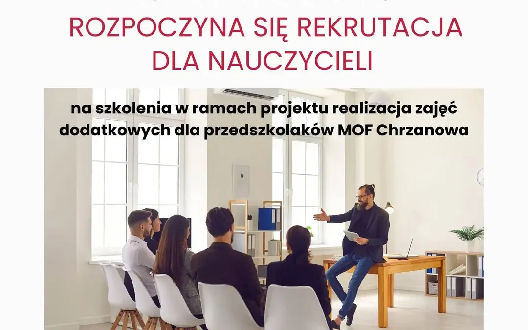 Rusza rekrutacja na szkolenia dla nauczycieli przedszkoli w Libiążu, Gromcu i Żarkach