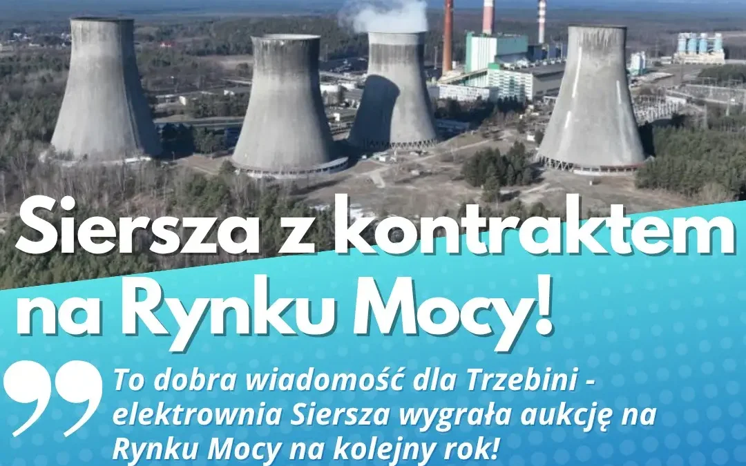 Elektrownia Siersza wygrywa aukcję Rynku Mocy na 2027 rok – gmina Trzebinia świętuje