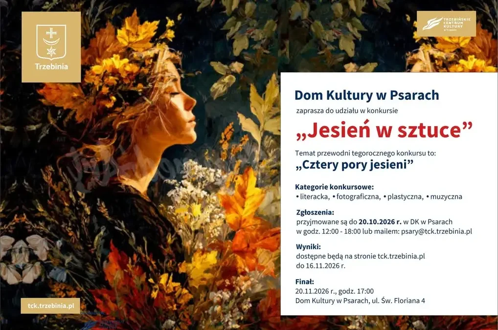 Dom Kultury w Psarach zaprasza uczniów na konkurs „Jesień w sztuce”