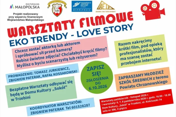 IV Warsztaty Filmowe w Trzebini – Akademia Filmu Teatru Fotografii zaprasza młodzież i studentów