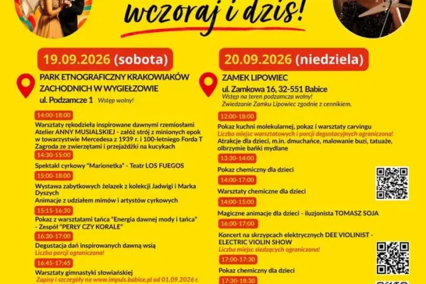 Juromania 2026 w Gminie Babice – dwa dni pełne atrakcji w Wygiełzowie i na Zamku Lipowiec