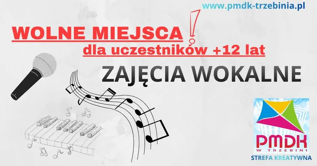 Wolne miejsca na zajęcia wokalne dla młodzieży 12+ w Trzebini
