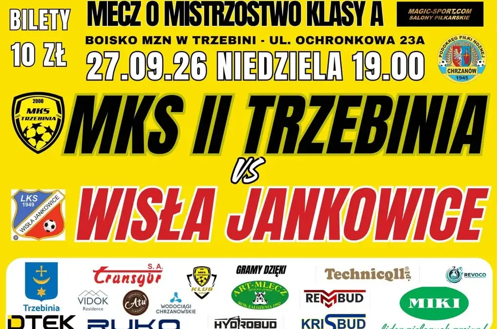 MKS II Trzebinia kontra LKS Wisła Jankowice – 7. kolejka A Klasy Chrzanów