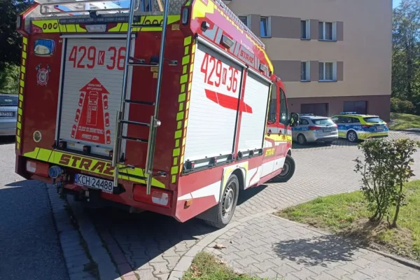 Libiąż: Strażacy siłowo weszli do mieszkania, ujawniono zwłoki kobiety