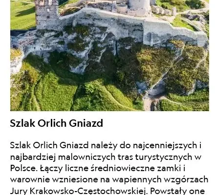 Szlak Orlich Gniazd nominowany w prestiżowym konkursie „Cuda Polski”