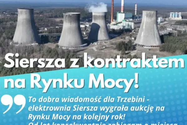 Elektrownia Siersza wygrywa aukcję i zyskuje pracę na 2027 rok