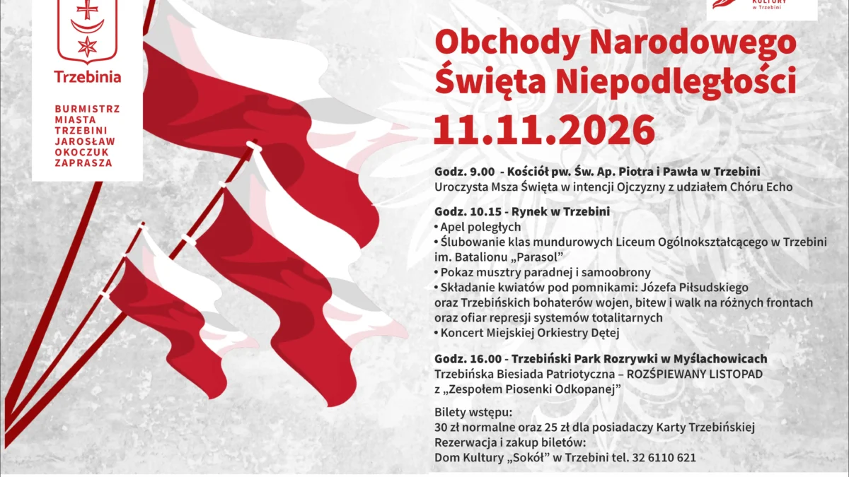 Trzebinia zaprasza na obchody Narodowego Święta Niepodległości 2026