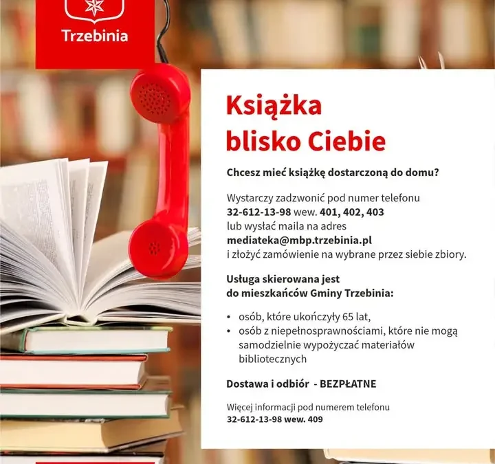 Książka blisko Ciebie – biblioteka w Trzebini dostarcza lektury do domu