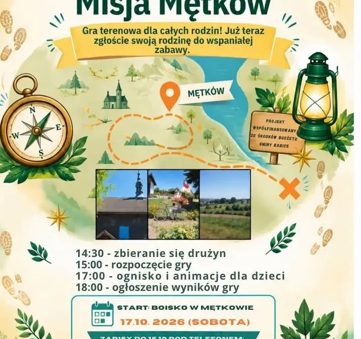 Gra terenowa „Znajdź Serce Gminy Babice” już w sobotę w Mętkowie