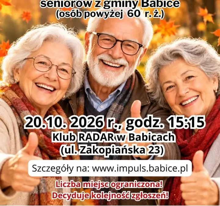 Aktywni Seniorzy Gminy Babice: do 4 000 zł na inicjatywy dla osób 60+
