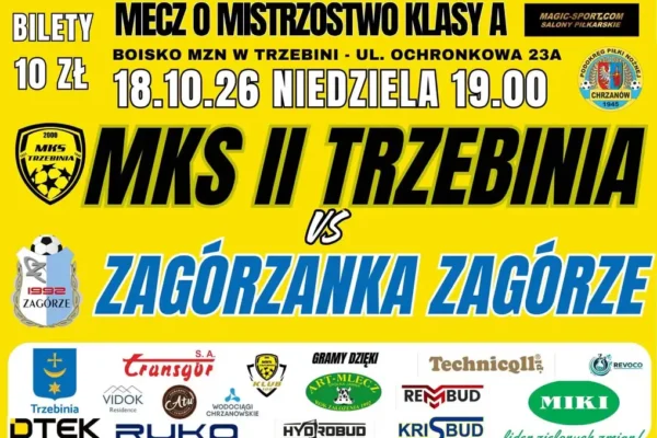 MKS II Trzebinia zmierzy się z Zagórzanką Zagórze w 10. kolejce A Klasy