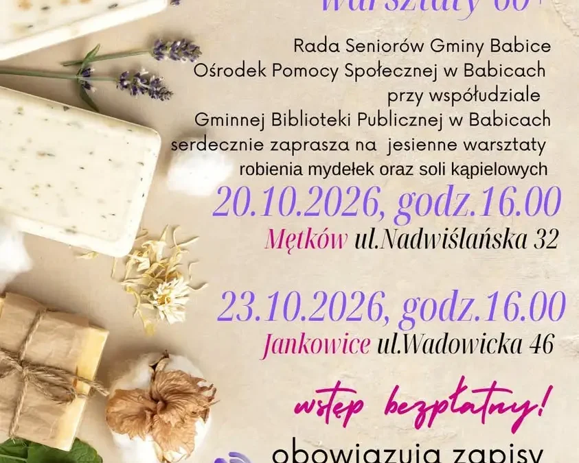 Jesienne warsztaty mydlarskie dla seniorów w gminie Babice