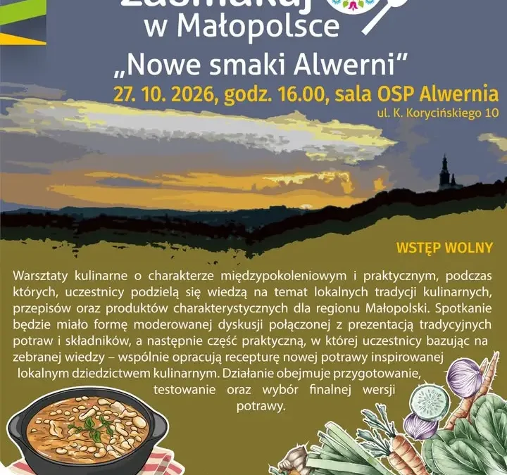 Alwernia stawia na nowe smaki – ruszają międzypokoleniowe warsztaty kulinarne