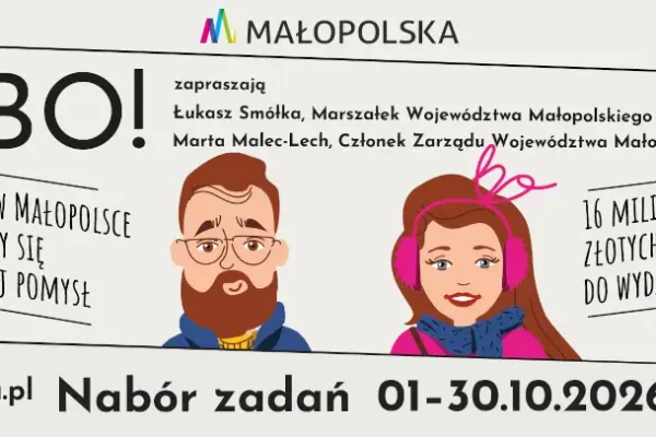 Budżet Obywatelski Małopolski 2026: 16 mln zł do podziału, nabór trwa do 30 października