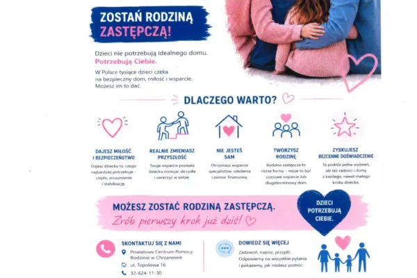 Zostań rodziną zastępczą – apel Powiatowego Centrum Pomocy Rodzinie w Chrzanowie